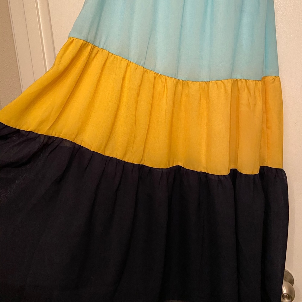 Color block maxi skirt
